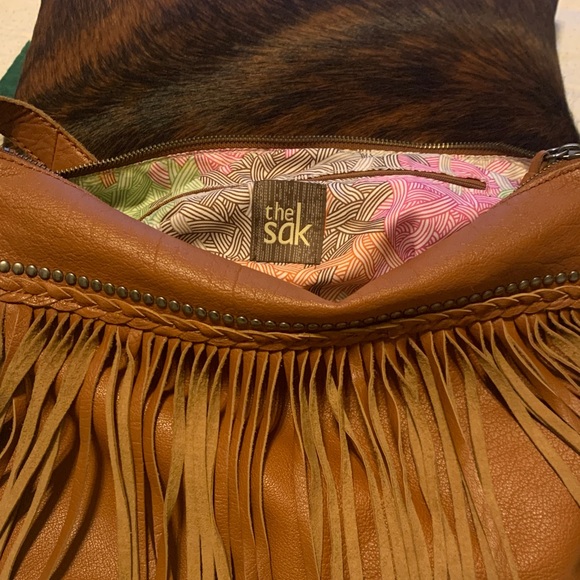 The Sak Tan Leather Fringe Shoulder Bag - Picture 2 of 3
